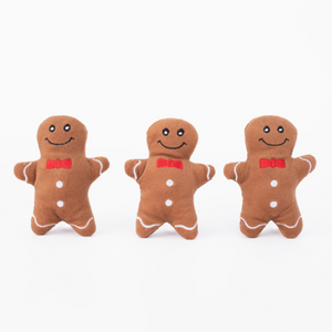 Zippy Paws Miniz Gingerbread Men 3-Pk