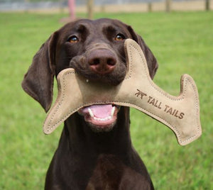 Natural Leather Antler Toy 11"